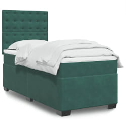 vidaXL Sommier à lattes de lit et matelas Vert foncé 80x200 cm Velours
