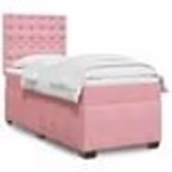 vidaXL Sommier à lattes de lit et matelas Rose 80x200 cm Velours - 80 x 200 cm