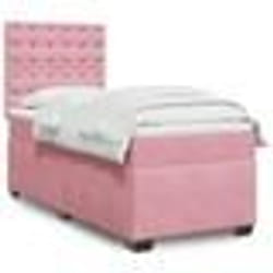 vidaXL Sommier à lattes de lit et matelas Rose 80x200 cm Velours - 80 x 200 cm