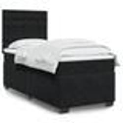 vidaXL Sommier à lattes de lit avec matelas Noir 90x190 cm Velours - 90 x 190 cm