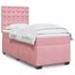 vidaXL Sommier à lattes de lit avec matelas Rose 90x190 cm Velours - 90 x 190 cm