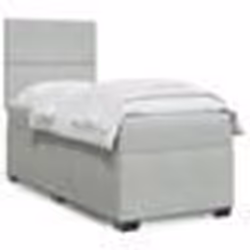 vidaXL Sommier à lattes de lit et matelas Gris clair 100x200cm Velours - 100 x 200 cm