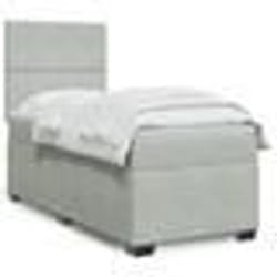 vidaXL Sommier à lattes de lit et matelas Gris clair 100x200cm Velours - 100 x 200 cm