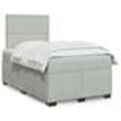 vidaXL Sommier à lattes de lit et matelas gris clair 120x190cm velours - 120 x 190 cm