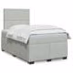 vidaXL Sommier à lattes de lit et matelas Gris clair 120x200cm Velours - 120 x 200 cm
