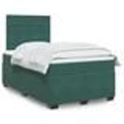vidaXL Sommier à lattes de lit et matelas Vert foncé 120x200cm Velours - 120 x 200 cm