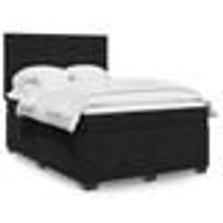 vidaXL Sommier à lattes de lit avec matelas Noir 140x190 cm Velours - 140 x 190 cm
