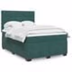 vidaXL Sommier à lattes de lit et matelas Vert foncé 140x190cm Velours - 140 x 190 cm