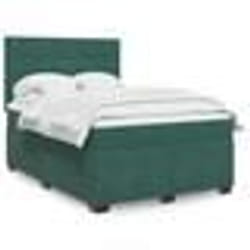 vidaXL Sommier à lattes de lit et matelas Vert foncé 140x190cm Velours - 140 x 190 cm