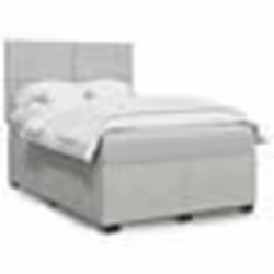 vidaXL Sommier à lattes de lit et matelas Gris clair 140x200cm Velours - 140 x 200 cm
