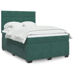 vidaXL Sommier à lattes de lit et matelas Vert foncé 160x200cm Velours
