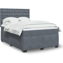 Vidaxl - Sommier À Lattes De Lit Et Matelas Gris Foncé 160x200cm Velours