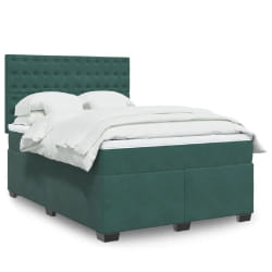 vidaXL Sommier à lattes de lit et matelas Vert foncé 160x200cm Velours