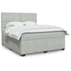 Vidaxl - Sommier À Lattes De Lit Et Matelas Gris Clair 180x200cm Velours