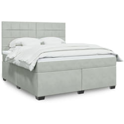 Vidaxl - Sommier À Lattes De Lit Et Matelas Gris Clair 180x200cm Velours