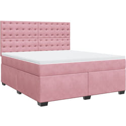 Vidaxl - Sommier À Lattes De Lit Avec Matelas Rose 180x200 Cm Velours