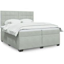 Vidaxl - Sommier À Lattes De Lit Et Matelas Gris Clair 200x200cm Velours