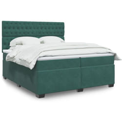 Vidaxl Sommier À Lattes De Lit Et Matelas Vert Foncé 200x200cm Velours