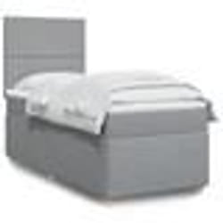vidaXL Sommier à lattes de lit avec matelas gris clair 80x200 cm tissu - 80 x 200 cm
