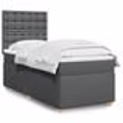vidaXL Sommier à lattes de lit et matelas Gris foncé 90x190 cm Tissu - 90 x 190 cm