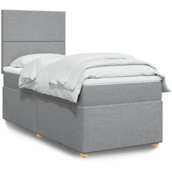 Vidaxl - Sommier À Lattes De Lit Avec Matelas Gris Clair 100x200cm Tissu