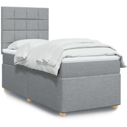 Vidaxl - Sommier À Lattes De Lit Avec Matelas Gris Clair 100x200cm Tissu