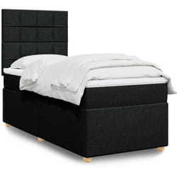 Vidaxl - Sommier À Lattes De Lit Avec Matelas Noir 100x200 Cm Tissu