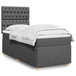 Vidaxl - Sommier À Lattes De Lit Avec Matelas Gris Foncé 100x200cm Tissu
