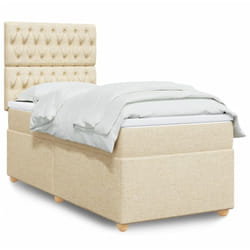 Vidaxl - Sommier À Lattes De Lit Avec Matelas Crème 100x200 Cm Tissu