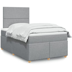 Vidaxl - Sommier À Lattes De Lit Et Matelas Gris Clair 120x190 Cm Tissu
