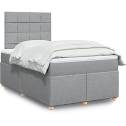 Vidaxl - Sommier À Lattes De Lit Et Matelas Gris Clair 120x190 Cm Tissu
