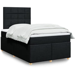 Vidaxl - Sommier À Lattes De Lit Avec Matelas Noir 120x190 Cm Tissu