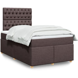 Vidaxl - Sommier À Lattes De Lit Et Matelas Marron Foncé 120x190cm Tissu