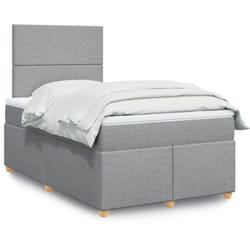 Vidaxl - Sommier À Lattes De Lit Avec Matelas Gris Clair 120x200cm Tissu