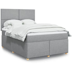 Vidaxl - Sommier À Lattes De Lit Avec Matelas Gris Clair 140x190cm Tissu