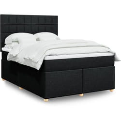Vidaxl - Sommier À Lattes De Lit Avec Matelas Noir 140x190 Cm Tissu