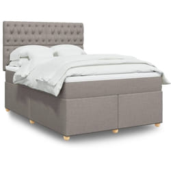 Vidaxl - Sommier À Lattes De Lit Avec Matelas Taupe 140x190 Cm Tissu
