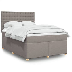 Vidaxl - Sommier À Lattes De Lit Avec Matelas Taupe 140x190 Cm Tissu