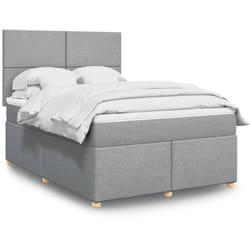 Vidaxl - Sommier À Lattes De Lit Avec Matelas Gris Clair 140x200cm Tissu