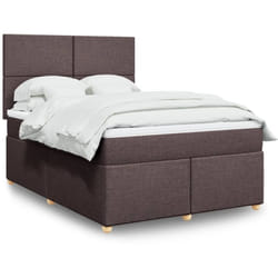 Sommier À Lattes De Lit Avec Matelas Marron Foncé 140x200 Cm Vidaxl