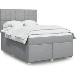 Vidaxl - Sommier À Lattes De Lit Avec Matelas Gris Clair 140x200cm Tissu