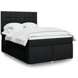 Vidaxl Sommier À Lattes De Lit Avec Matelas Noir 140x200 Cm Tissu