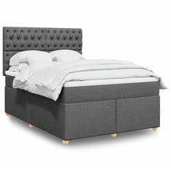 Vidaxl - Sommier À Lattes De Lit Avec Matelas Gris Foncé 140x200cm Tissu