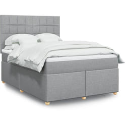 Vidaxl - Sommier À Lattes De Lit Avec Matelas Gris Clair 160x200cm Tissu