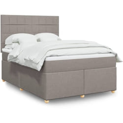 Vidaxl - Sommier À Lattes De Lit Avec Matelas Taupe 160x200 Cm Tissu