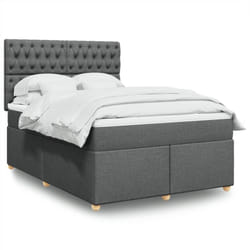 Vidaxl - Sommier À Lattes De Lit Avec Matelas Gris Foncé 160x200cm Tissu