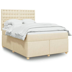 Vidaxl - Sommier À Lattes De Lit Avec Matelas Crème 160x200 Cm Tissu