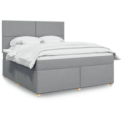 Vidaxl - Sommier À Lattes De Lit Avec Matelas Gris Clair 180x200cm Tissu
