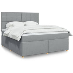 Vidaxl - Sommier À Lattes De Lit Avec Matelas Gris Clair 180x200cm Tissu