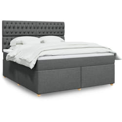 Vidaxl - Sommier À Lattes De Lit Avec Matelas Gris Foncé 180x200cm Tissu